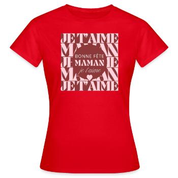 Alles Gute zum Muttertag, ich liebe dich - Frauen T-Shirt - Rot - Vorne - AI Model Female 172 dark (172cm)