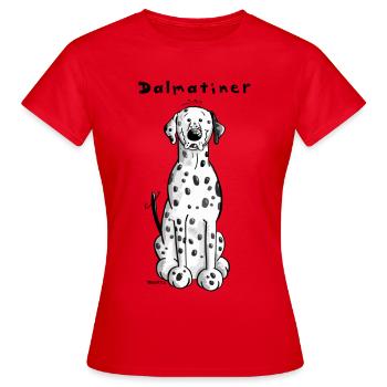Knuffiger Dalmatiner - Frauen T-Shirt - Rot - Vorne - AI Model Female 172 dark (172cm)