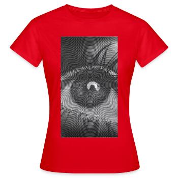 Spiralauge: Hypnotischer Blick - Frauen T-Shirt - Rot - Vorne - AI Model Female 172 dark (172cm)