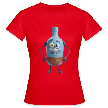 Ami de la bouteille bleue en slip - T-shirt Femme - rouge - Devant - AI Model Female 172 dark (172cm)