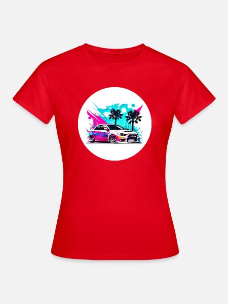 Miami Car 7 - Frauen T-Shirt - Rot