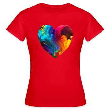 Cœur aux couleurs vives - T-shirt Femme - rouge - Devant - AI Model Female 172 dark (172cm)