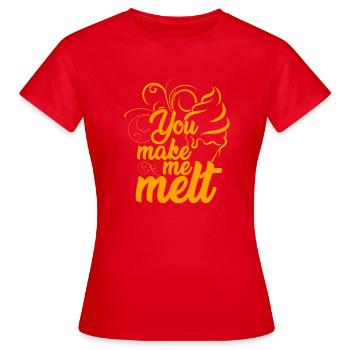 Tu me fais fondre You make me melt - T-shirt Femme - rouge - Devant - AI Model Female 172 dark (172cm)