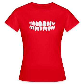 Dent dents sourire - T-shirt Femme - rouge - Devant - AI Model Female 172 dark (172cm)