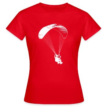 Paragliding - Gleitschirmfliegen – Silhouette - Frauen T-Shirt - Rot - Vorne - AI Model Female 172 dark (172cm)