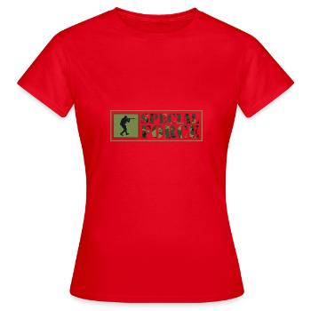 Special Forces Spezialeinheit Armee Militär - Frauen T-Shirt - Rot - Vorne - AI Model Female 172 dark (172cm)