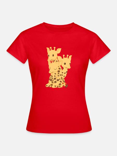 Girafe - Girafes - Fan de girafes - Famille - T-shirt Femme - rouge
