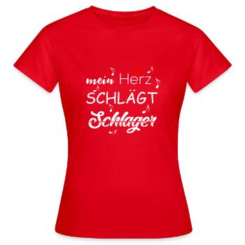 Schlager est ma vie Schlager Queen - T-shirt Femme - rouge - Devant - AI Model Female 172 dark (172cm)