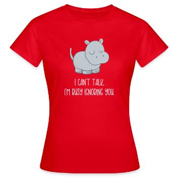 Flusspferd – Hippopotamus - Hippo - Sarkasmus - Frauen T-Shirt - Rot - Vorne - AI Model Female 172 dark (172cm)