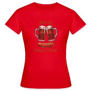 T-shirt de la meilleure coalition de bière et de saucisse - T-shirt Femme - rouge - Devant - AI Model Female 172 dark (172cm)