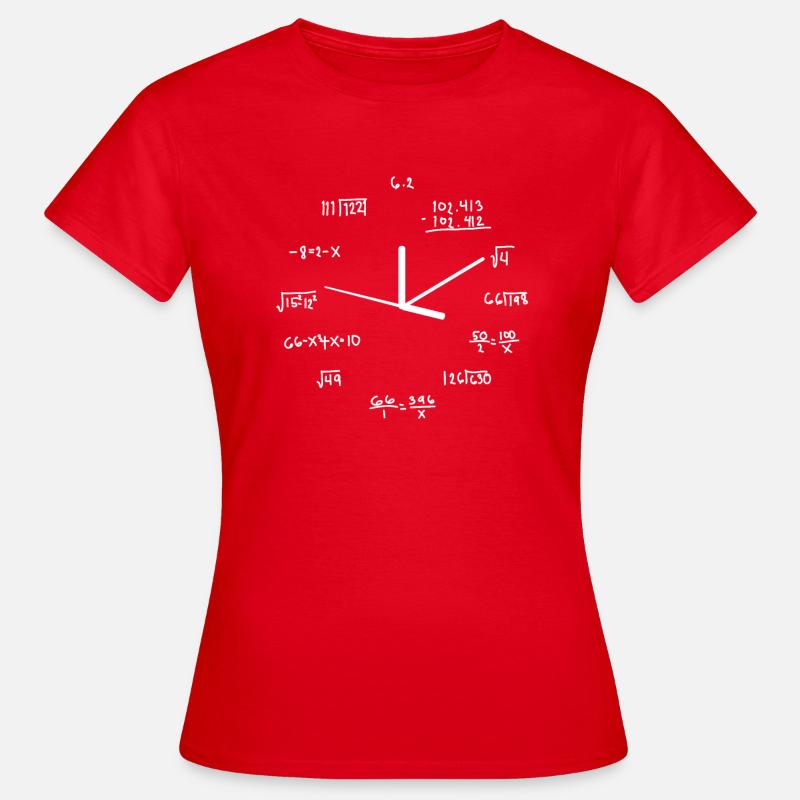 Math Design Clock - Women's T-Shirt - red