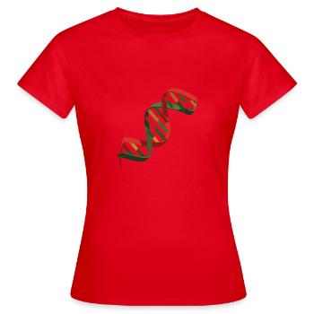 DNS DNA Strang Logo Bunt - Frauen T-Shirt - Rot - Vorne - AI Model Female 172 dark (172cm)