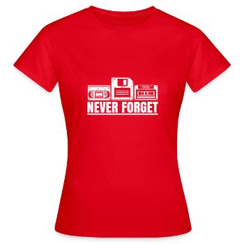 Ne jamais oublier la cartouche de disquette vidéo - T-shirt Femme - rouge - Devant - AI Model Female 172 dark (172cm)