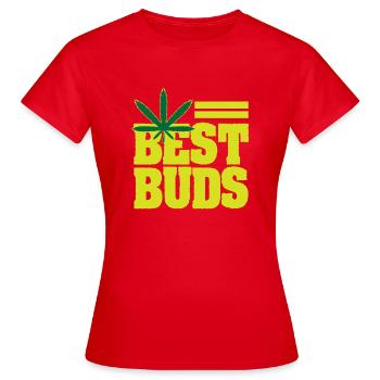 Best Buds - Frauen T-Shirt - Rot - Vorne - AI Model Female 172 dark (172cm)
