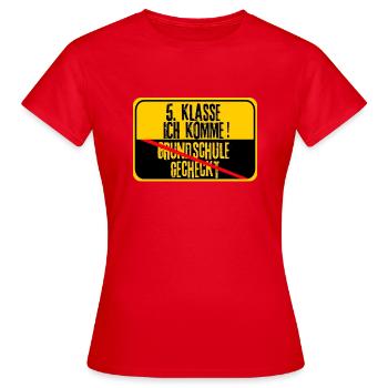 5. klasse ich komme Grundschule Abschluss Schule - Frauen T-Shirt - Rot - Vorne - AI Model Female 172 dark (172cm)