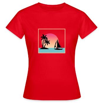 Sail boat - Women's T-Shirt - red - Front - AI Model Female 172 dark (172cm)