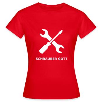 Visser Dieu - T-shirt Femme - rouge - Devant - AI Model Female 172 dark (172cm)