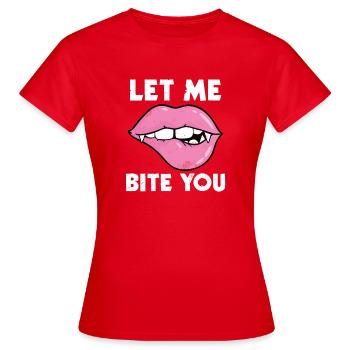 Cadeau de vampire d'Halloween se mordant les lèvres - T-shirt Femme - rouge - Devant - AI Model Female 172 dark (172cm)