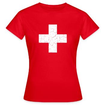 Switzerland cross flag | proud Swiss - Women's T-Shirt - red - Front - AI Model Female 172 dark (172cm)
