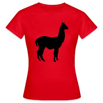 lama - Women's T-Shirt - red - Front - AI Model Female 172 dark (172cm)
