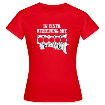 5 cylindres cinq cylindres 2.5TFSI Turbo - T-shirt Femme - rouge - Devant - AI Model Female 172 dark (172cm)