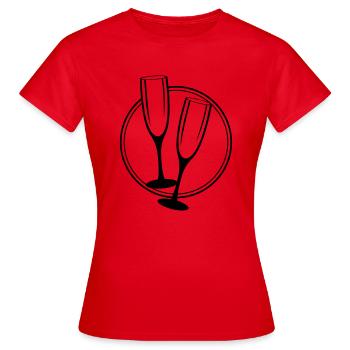 sekt glaeser - Frauen T-Shirt - Rot - Vorne - AI Model Female 172 dark (172cm)