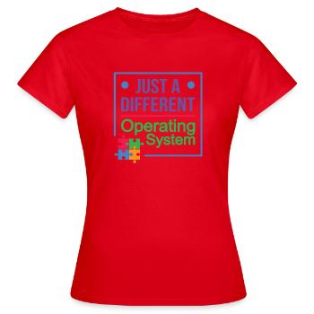 Soutien à la sensibilisation à l'autisme Patient autiste - T-shirt Femme - rouge - Devant - AI Model Female 172 dark (172cm)