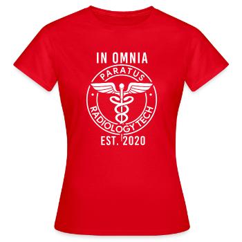 À Omnia Paratus Radiology Tech 2020 - Graduation - T-shirt Femme - rouge - Devant - AI Model Female 172 dark (172cm)