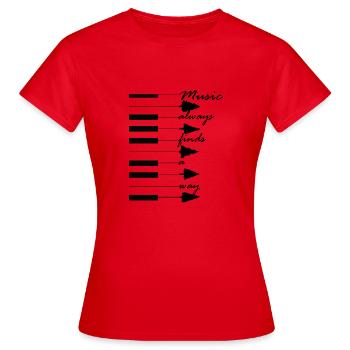 Le piano aime la musique - T-shirt Femme - rouge - Devant - AI Model Female 172 dark (172cm)