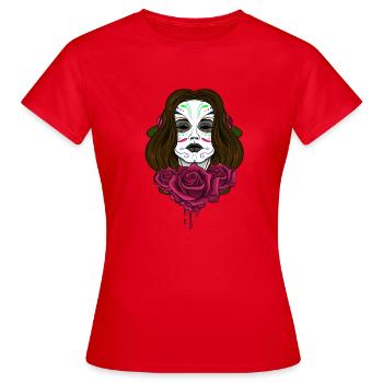 Le jour des morts - T-shirt Femme - rouge - Devant - AI Model Female 172 dark (172cm)