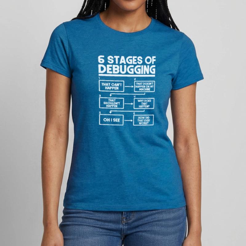 6 Stages Of Debugging Programmer Coding Women's T-Shirt