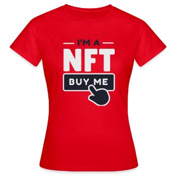NFT - I am a NFT - Non Fungible Token, Crypto - Women's T-Shirt - red - Front - AI Model Female 172 dark (172cm)