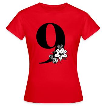 Numéro 9 - T-shirt Femme - rouge - Devant - AI Model Female 172 dark (172cm)