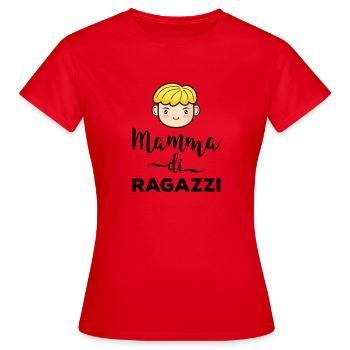 Mama von Jungen Geschenk Mutter Muttertag - Frauen T-Shirt - Rot - Vorne - AI Model Female 172 dark (172cm)