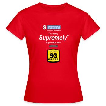 Costume de pompe à essence d’Halloween - Pompe à essence rouge - T-shirt Femme - rouge - Devant - AI Model Female 172 dark (172cm)