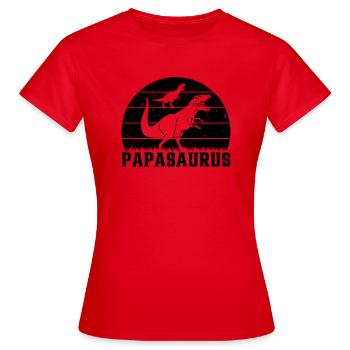 Papa Saurus Papa Dino Papa Dinosaur - Papasaurus - Women's T-Shirt - red - Front - AI Model Female 172 dark (172cm)