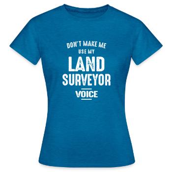 Land Surveyor Job Occupation Birthday Worker - Women's T-Shirt - antique blue sapphire heather - Front - AI Model Female 172 dark (172cm)