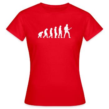 Guitar Player Evolution - Guitarist Player Guitar - Frauen T-Shirt - Rot - Vorne - AI Model Female 172 dark (172cm)