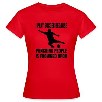 Soccer Player Soccer Soccer Soccer Coach - Women's T-Shirt - red - Front - AI Model Female 172 dark (172cm)