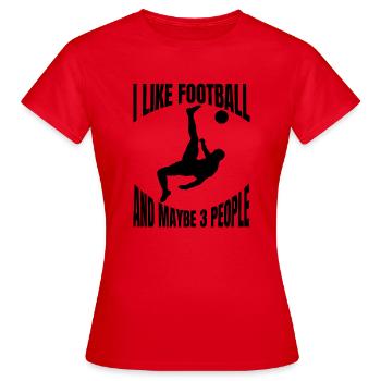 Fußballspieler Fußballmannschaft Fußballdesign - Frauen T-Shirt - Rot - Vorne - AI Model Female 172 dark (172cm)
