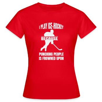 Joueur de hockey sur glace Fan de hockey Équipe de hockey sur glace Hockey sur glace - T-shirt Femme - rouge - Devant - AI Model Female 172 dark (172cm)