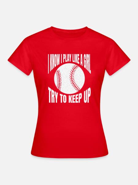 Baseball Baseballspielerin Baseballteam Baseballer - Frauen T-Shirt - Rot