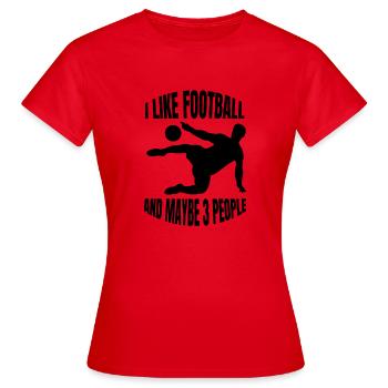Fußballmannschaft Fußballdesign Fußballspieler - Frauen T-Shirt - Rot - Vorne - AI Model Female 172 dark (172cm)