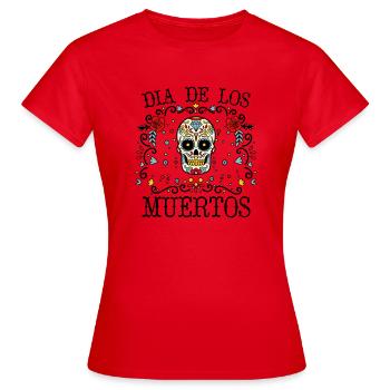 Dia de los Muertos Jour des morts mexicains - T-shirt Femme - rouge - Devant - AI Model Female 172 dark (172cm)