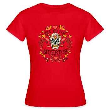 Dia de los Muertos Jour des morts mexicain - T-shirt Femme - rouge - Devant - AI Model Female 172 dark (172cm)