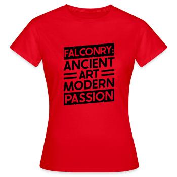 Fauconnerie Art ancien Passion moderne Fauconnerie - T-shirt Femme - rouge - Devant - AI Model Female 172 dark (172cm)