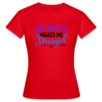 L'arthrite me rend plus conscient - T-shirt Femme - rouge - Devant - AI Model Female 172 dark (172cm)