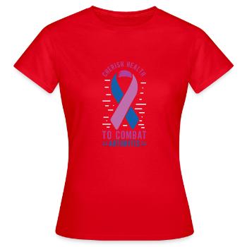 Cherish Health lutte contre la sensibilisation - T-shirt Femme - rouge - Devant - AI Model Female 172 dark (172cm)