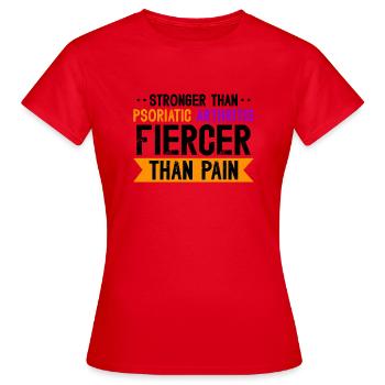 Plus fort que le rhumatisme psoriasique plus fort que le - T-shirt Femme - rouge - Devant - AI Model Female 172 dark (172cm)