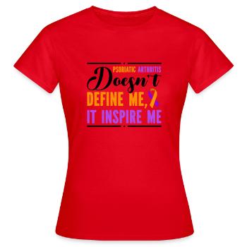 L’arthrite psoriasique ne me définit pas, elle - T-shirt Femme - rouge - Devant - AI Model Female 172 dark (172cm)